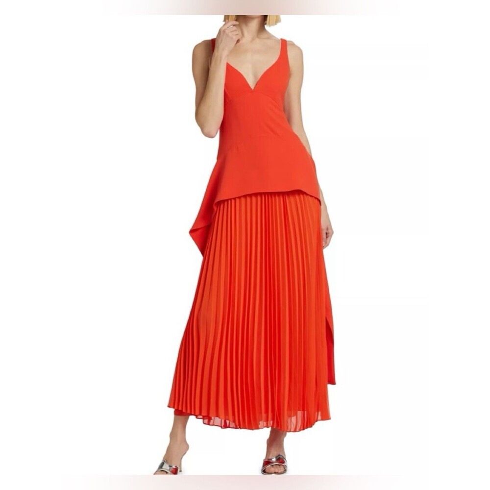 Jonathan Simkhai Sequoia SL Vneck Midi Dress Size 8 NWT